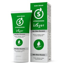 STAUDT Crema para cicatrices de primera calidad, fórmula avanzada con vitamina E, miel, ácido hialurónico y silicona, curación intensiva de cicatrices antiguas y nuevas, quirúrgica, acné, quemaduras, estrías, eccema, 3.4 fl oz