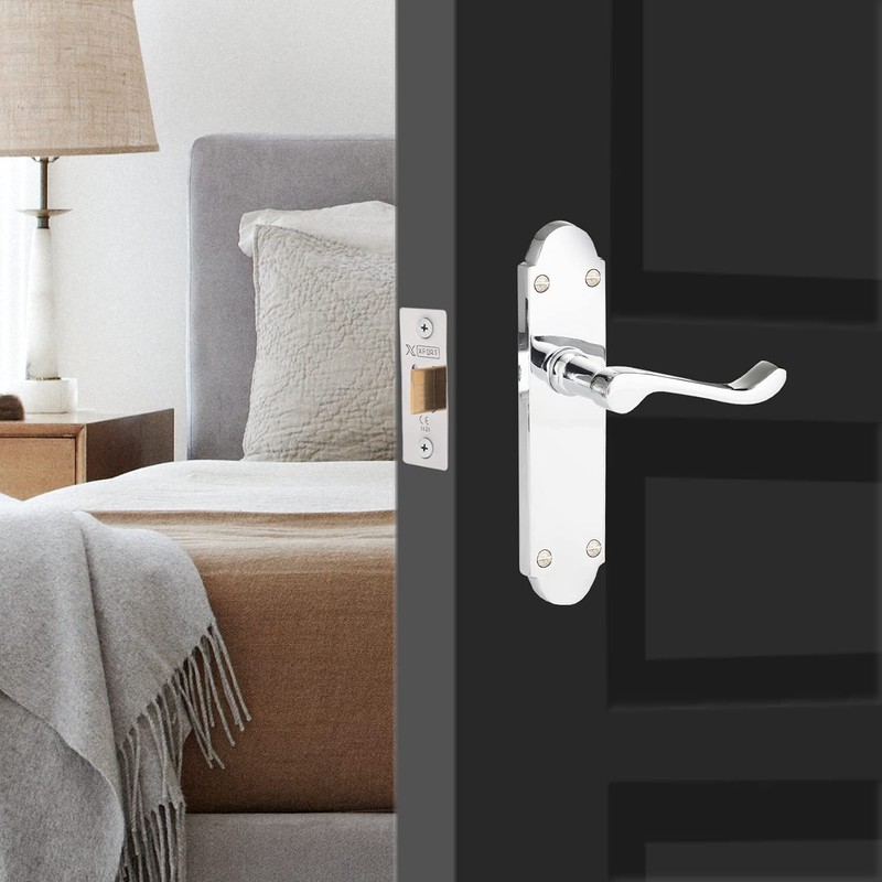 XFORT Tubular Latch, Polished Chrome, Tubular Door Latch for Internal