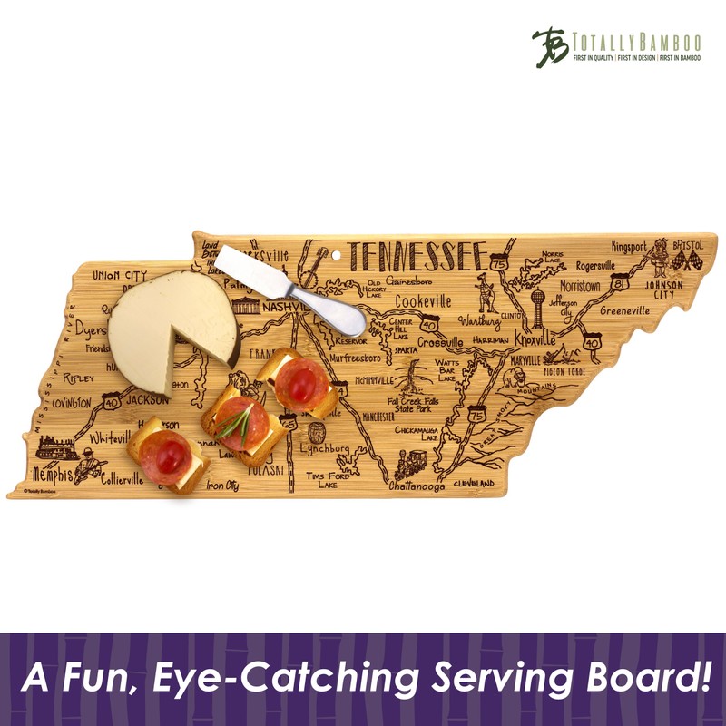 Totally Bamboo Tennessee State Destination Bamboo Serving and Cutting Board