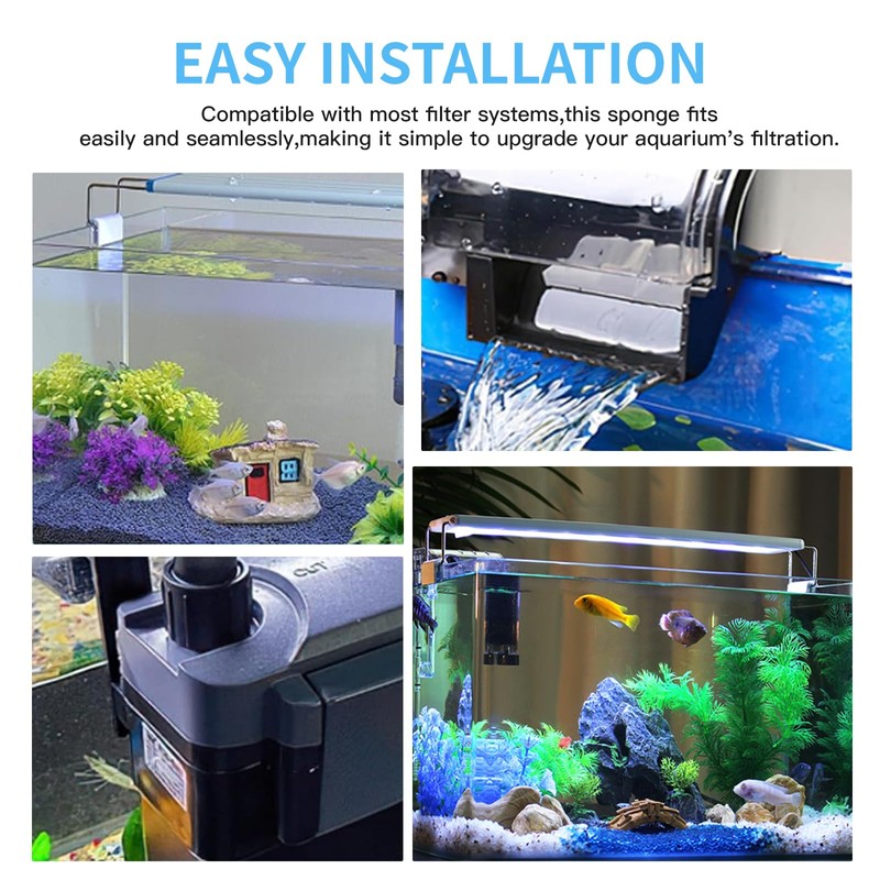 XdealCozyxc 3 Pcs Fish Tank Filter Sponges, 1m X 12cm