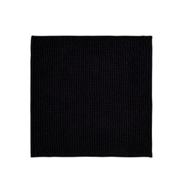 Decomira Non-Slip Bath Mat, Can Be Combined as a Bath Mat Set, Bathroom Rug, Washable Chenille, Shower Mat for Shower, Bathtubs, Toilet Mat, Black, 45 x 45 cm