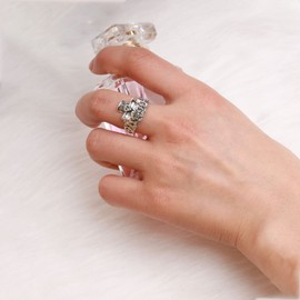 TseenYi Skull Head Rings Punk Hip-Hop Design Skull Head Rings Jewellery for Women and Girls Valentine's Day Festival Gift (Old Silver)