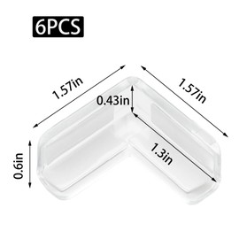 JAKOUE 6 Pcs Clear Corner Protector, 40 * 15 * 40mm Table Edge Guards for Proofing - Safety Bumpers for Furniture Corners & Sharp Edges