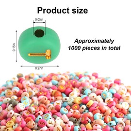 Aililong 1000 Piece Letter Beads Set, 7 mm Round Acrylic Letter Beads for Bracelets, Necklaces & DIY Jewellery Making