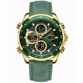 AIMES Men Military Sports Digital Watches Stylish Casual Analog Quartz Waterproof Watch Sport Multifunction Leather Wristwatch Business Dress Wrist Watch for Men