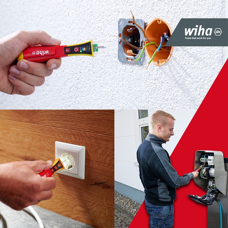 Wiha SB 255-13 Volt Detector 12-1.000 V, Red Yellow, (43797)