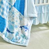 Patchwork Crib Bedding Set Blue Ocean Plaid Design 3 Pieces