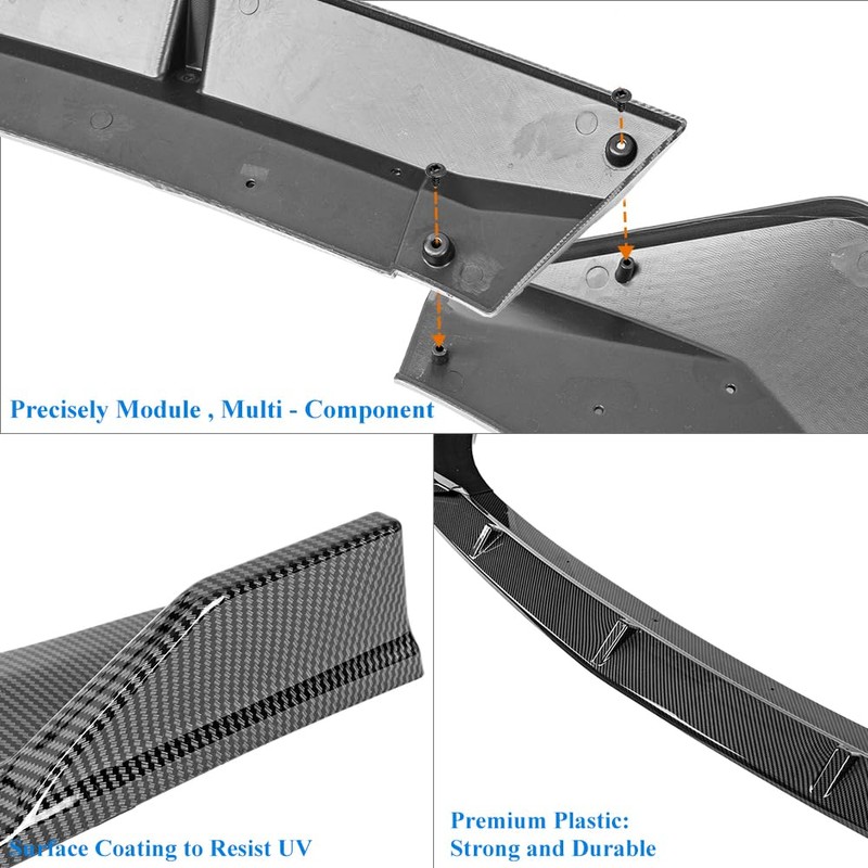 Rolling Gears Carbon Fiber Look Front Lip Spoiler Compatible with