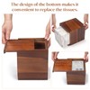 Acacia Wood Tissue Box Cover, Square Wooden Tissue Holder for
