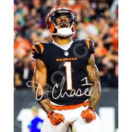 Ja'marr Chase Auto 8x10 Signed Cincinnati Bengals Reprint Photo Touchdown Scream