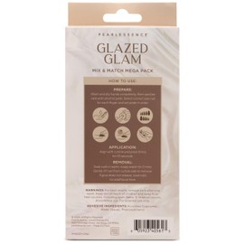 Pearlessence 48pc Glazed Glam Med Oval Press On Nails Mega Pack | Frosted Vanilla & Glossy Mocha | Medium Almond Shape