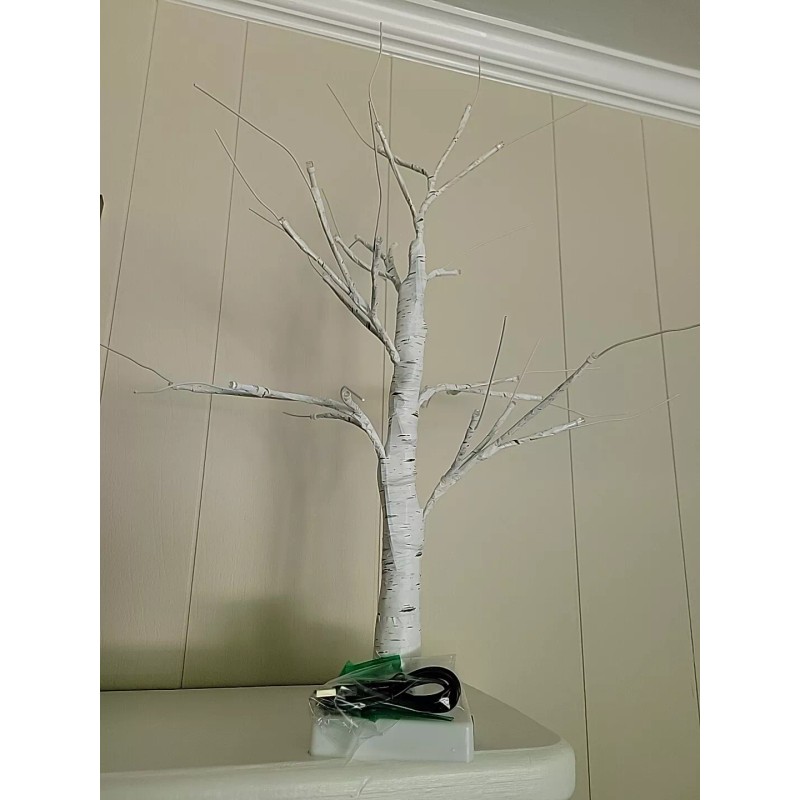 Unbranded Lighted Birch Tree with LED Lights, Home Decor Tree