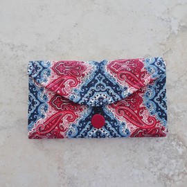 Travel Jewelry Organizer - Paisley Fabric Jewelry Case - Clear Pocket Travel Jewelry Wallet - Travel Gift