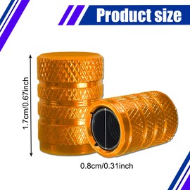 Lyxheth 4PCS Tire Valve Stem Caps, Car Tire Caps, Tire Air Cap Metal with Plastic Liner Corrosion Resistant Leak Proof, Universal Stem Covers Exterior Accessories for Trucks Motorcycles Bikes (Gold)