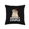 Meerkat Couple Throw Pillow
