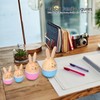 Wood Rabbit Family Figures Handcraft Decoration Ornament for Living Room