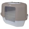 Cat Love Space Saver Corner Hooded Cat Pan, taupe/tan.