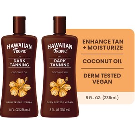 Hawaiian Tropic Dark Tanning Sun Care Moisturizing Oil 8 Ounces, 2 Count (Pack of 1)