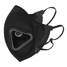 [np] MRG Mask with Electric Fan, For Sports, Exercise, Breathe Easily, Cool, Air Conditioning, Simple, Pollen Compatible, High Performance, Breathable, House Dust Mask (Black)