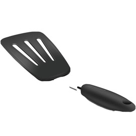 Unbranded Hygienic Solid Heat-Resistant Flexible Slotted Silicone Spatula, Black Non-st...