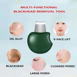 2 Pcs Blackhead Remover Tool, Silicone Face Scraper for Deep Cleansing, Skin Spatula Pore Cleaner, Nose Blackhead Scraper, Skin Scrubber Face Spatula for Men and Women (Green)