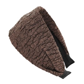 axy Wide Headband Made of Crinkle Fabric Beautiful Women's Headband Hair Accessories Hair Band Hairband HR14C (Brown, Extra Wide)