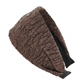 axy Wide Headband Made of Crinkle Fabric Beautiful Women's Headband Hair Accessories Hair Band Hairband HR14C (Brown, Extra Wide)