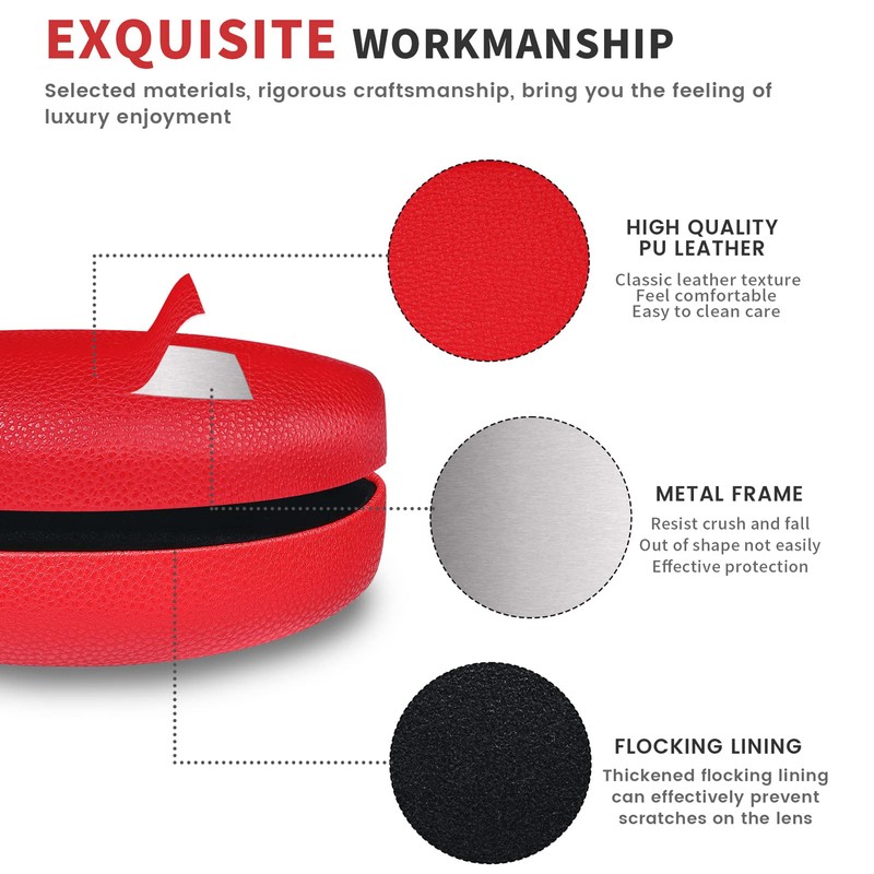 molshine Hard Shell Sunglasses Case,PU Leather Classic Large Glasses Case