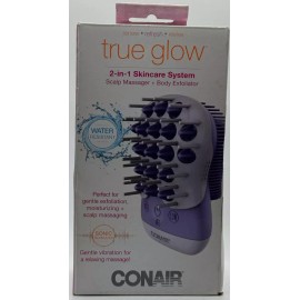Conair True Glow 2 In 1 Skin System ~ Scalp Massager + Body Exfoliator ~ NEW