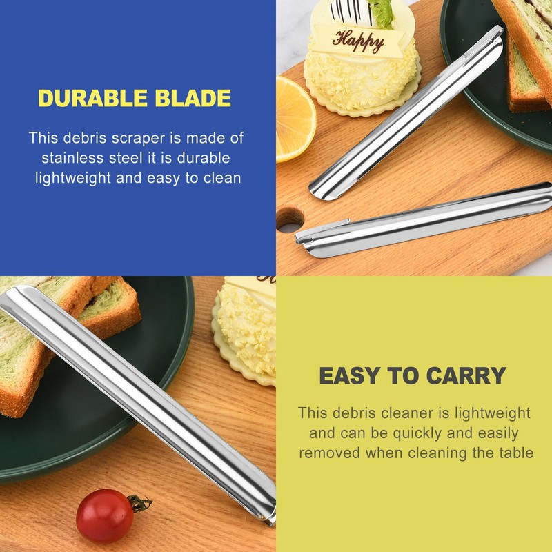 1-Pack Stainless Steel Table Crumb Sweeper & Scraper, Professional Crumb