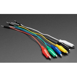 SKU Adafruit Accessories Small Alligator Clip to Male Jumper Wire Bundle - 6 Pieces - SKU 3448