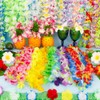 24pcs Hawaiian Leis - Colorful Flower Necklaces for Parties