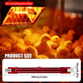 GSDOTZAP 1PCS 250W Chicken Coop Heat Lamp Bulb, Replacement Bulb for Chicken Coop Heater, Heating Tube Lamp for Chick & Poultry or Small Animals, Red Replacement Tube Fit Standard Brooder Heater