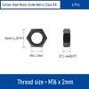 FOCMKEAS 4PCS M16-2 Black Hex Nuts, Carbon Steel Metric Coarse