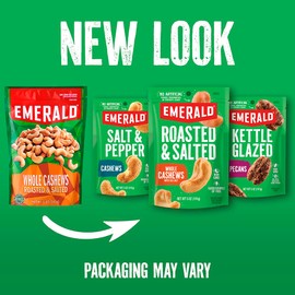 Emerald Nuts Dill Pickle Seasoned Cashews (1-Pack), 5oz Resealable Bag, Non-GMO, Contains No Artificial Preservatives, Flavors or Synthetic Colors
