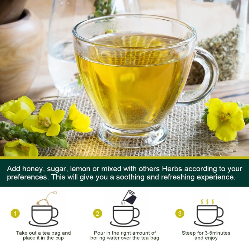 Mullein Leaf Tea for Lungs Cleanse and Immune Support, 100%