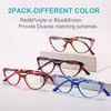 EYEURL Cat Eye Reading Glasses for Women 2 Pair Blue