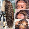 Short Ombre Lace Front Wig Human Hair 4/27 Highlight Curly