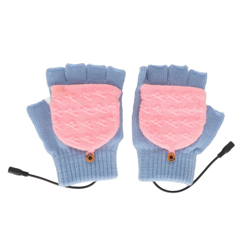 USB Heating Gloves Full Finger Half Fingerless Double Sided Heating