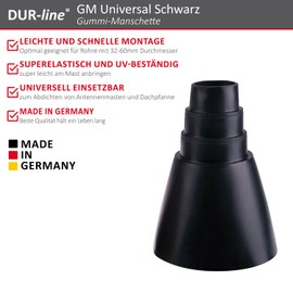 Dur-Line Universal Rubber Cuff – Made in Germany – 32-60 mm Diameter Super-Stretchy Table – Seal Maschette