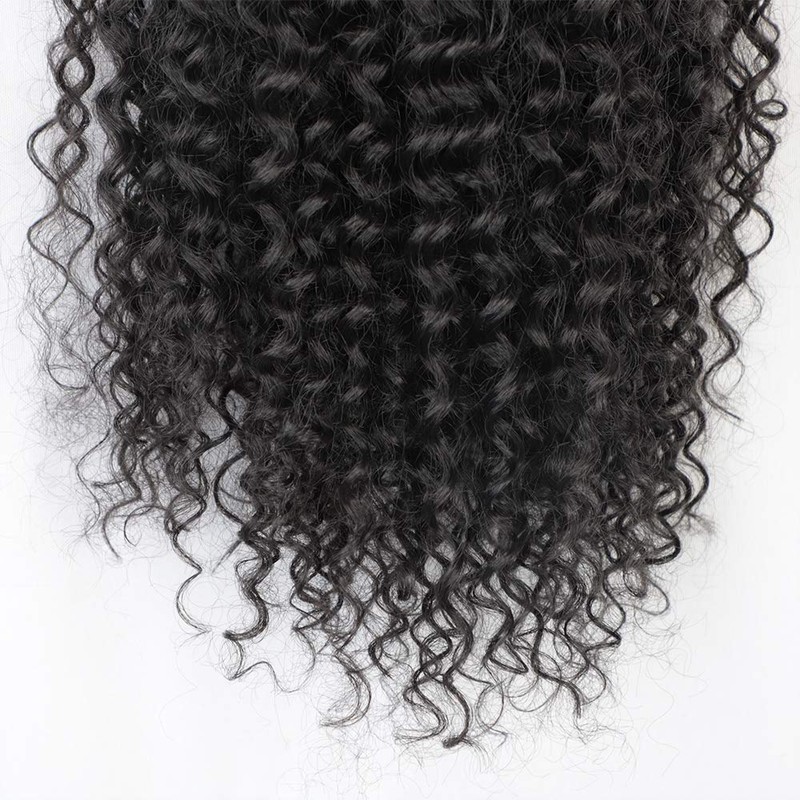 Vigorous Drawstring Ponytail Extension 14Inch Short Afro Kinky Curly Ponytail