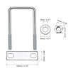 sourcing map 1 Set M8 Square U-Bolt Shackle Bolts 70