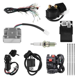 PRO BAT ATV Electric AC Wiring Harness Kit with Full Copper Wire for Lifan Loncin Zongshen YX 150CC 200CC 250CC 300CC Engine Go Kart ATV Pit Dirt Quad Bike, Black