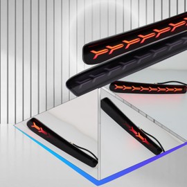 BINQIGOO Full LED Rear Reflector Fog DRL Kit for Toyota Corolla 2021-2023 L LE XLE, Function as Dynamic Sequential Turn Signal Lights，Brake Light, Bumper Lamps (Fishbone Smoked)