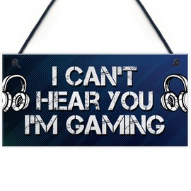 Red Ocean Gaming Bedroom Accessories Room Sign Novelty Birthday Gift For Gamer Plaque