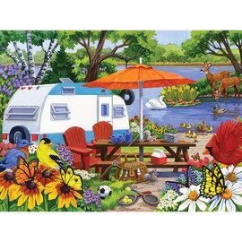 Bits and Pieces – Large 300 Piece Jigsaw Puzzle for Adults – ‘The Old Campground’ by Artist Nancy Wernersbach, Completed Puzzle Size: 18" x 24"