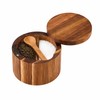 Acacia Wood Salt and Pepper Cellar with Spoon - 360°