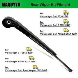 Rear Windshield Wiper Arm Blade Set Replacement for VW GOLF MK6 MK7 2010-2019, MAQUYYO Rear Windshield Wiper Blade Arm Kit Replace 5K6955707B