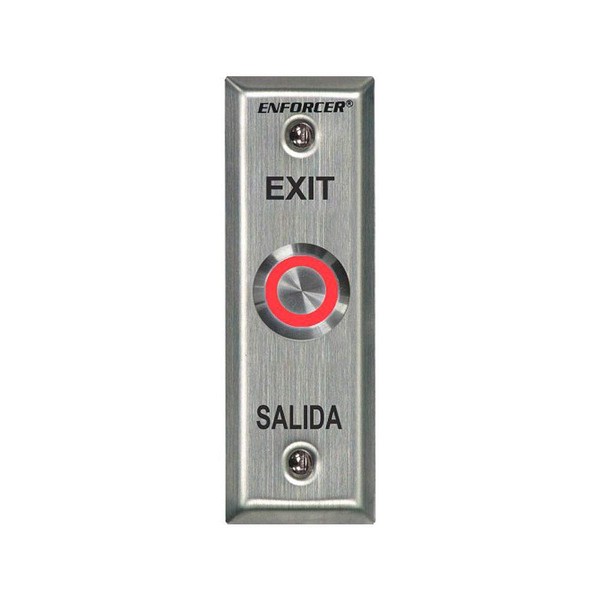 SECO-LARM Enforcer Slimline Request-to-Exit Plate with 1" Illuminated Red/Green LED Pushbutton