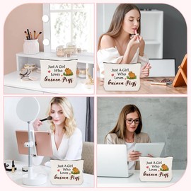 LSVGSAK Guinea Pig Lovers Cosmetic Makeup Bag Gifts for Women Girl Travel Toiletry Pouch Birthday Christmas Animal Lover Guinea Pig Themed Gifts for Daughter Sister Bestie Friend Wife Girlfriend